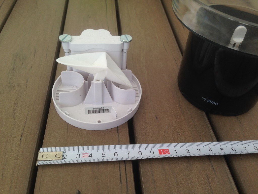 A rain gauge in the Netatmo weather station in Ontinar Aragon Valley